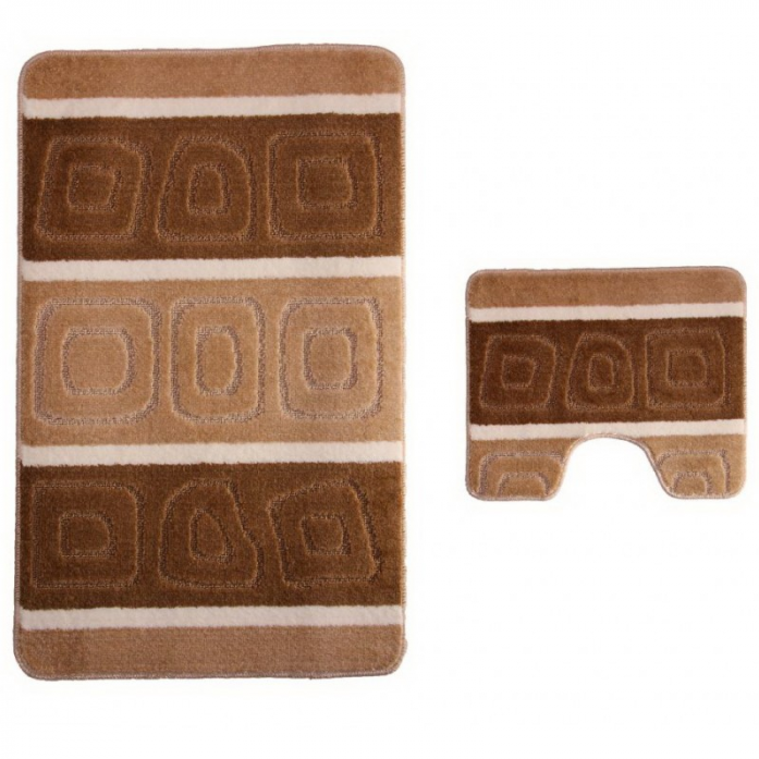 Набор ковриков для ванной комнаты Dekotex BANYOLIN SILVER 60х100 коричневый